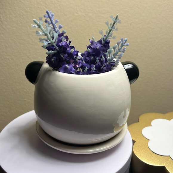 Ceramic Panda Bear Planter Adorable 4”x4” NWT - Picture 2 of 5
